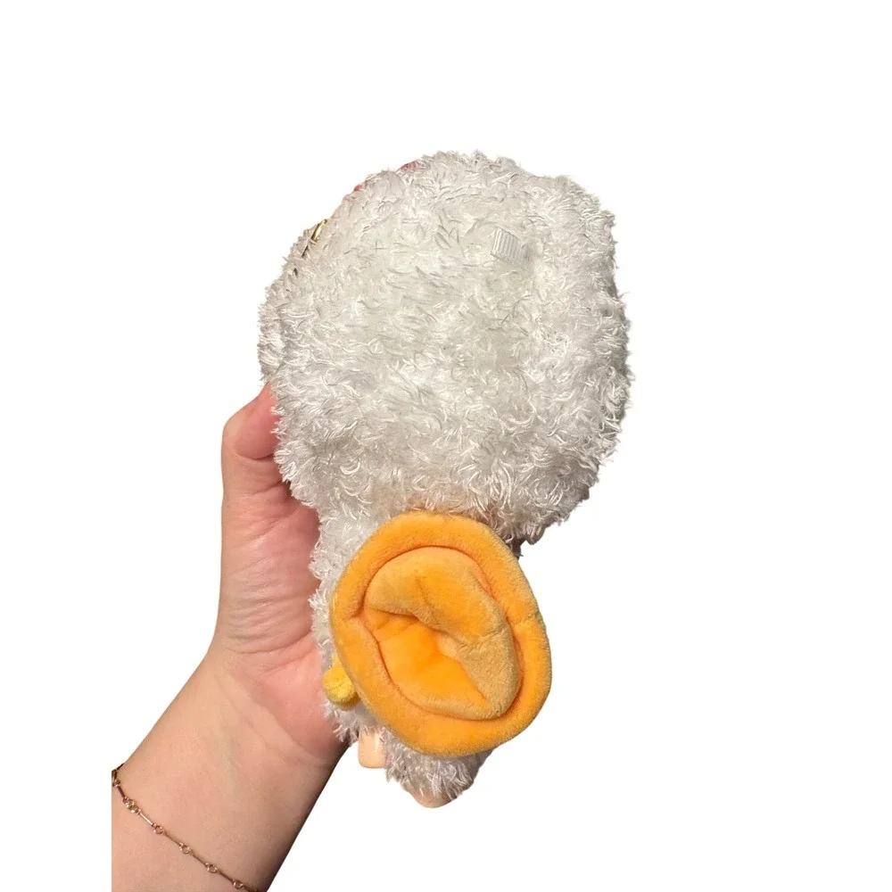 Yiwu First Rigorous White Sherpa Plush Doll Vinyl Face Bag Charm Keychain Yellow